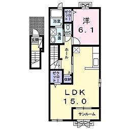 クロワール 1LDKの間取図画像