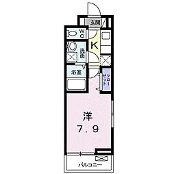グレイス・ゴッド 1Kの間取図画像