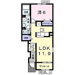 イスカンダル2 1LDKの間取図画像