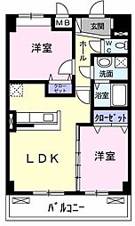 アロッジオ・グランデ 2LDKの間取図画像
