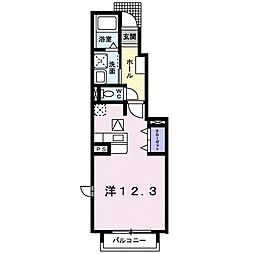 イースト・ウィング ワンルームの間取図画像