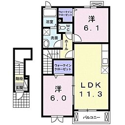 サン・オアシス3 2LDKの間取図画像