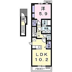 リバーコート1 1LDKの間取図画像