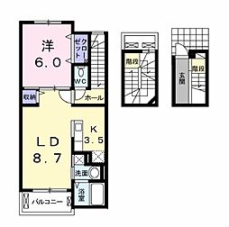 ルーラル・エステートC 1LDKの間取図画像