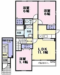 ヴェルーナA棟 3LDKの間取図画像