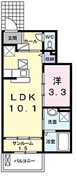 Aqua・Clement壱番館 1LDKの間取図画像
