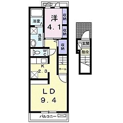 カーサフェリーチェEY-1 1LDKの間取図画像