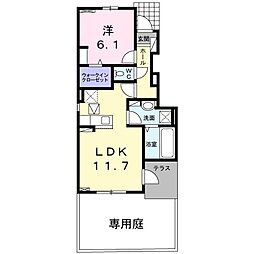 ガーデンハウス梅の里D 1LDKの間取図画像