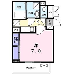 パインツリー 1Kの間取図画像