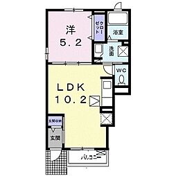 メゾンソレイユ 1LDKの間取図画像