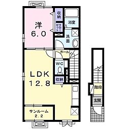 コッティ大泉 2階1LDKの間取り