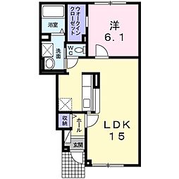 ピープルパーク緑葉公園2 1LDKの間取図画像