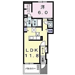 グランツ 1LDKの間取図画像