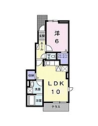 フランブリーズI 1LDKの間取図画像