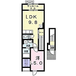 ミッテブルーメ 1LDKの間取図画像