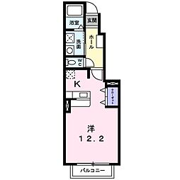 ベルファミーユ2 1Kの間取図画像