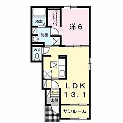 アルドール・アサヒ1 1LDKの間取図画像