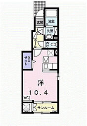 ハピネス ワンルームの間取図画像