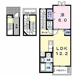メゾンジャストB 1LDKの間取図画像