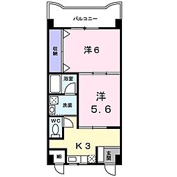 ラフィネ21 2Kの間取図画像