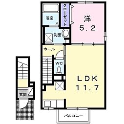 ルミエ・ソレイユ 1LDKの間取図画像