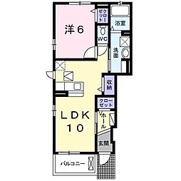 グランデュオケィティー 1LDKの間取図画像