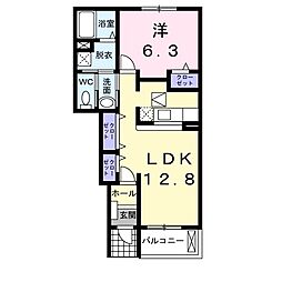 プラトン1 1LDKの間取図画像