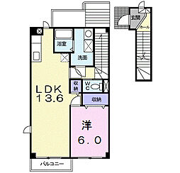 ヴィラリーブスB 1LDKの間取図画像