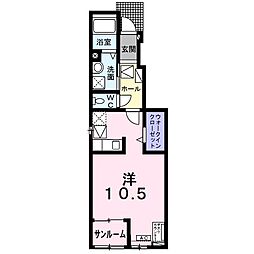 メゾンドフラン2A ワンルームの間取図画像