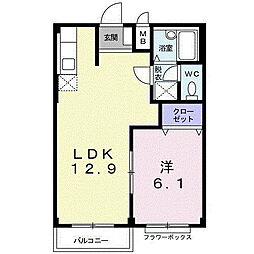 エルティム茂作 1LDKの間取図画像
