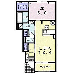 ラ・グラシューズ3 1LDKの間取図画像