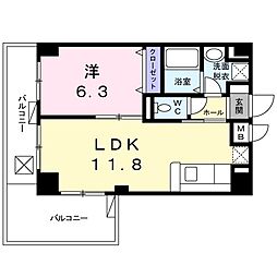ツリーガーデン松嶋 1LDKの間取図画像