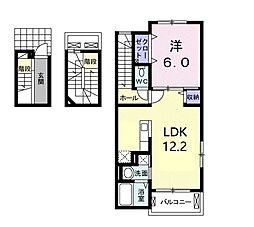 アイフレンド西原 1LDKの間取図画像