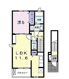 エターナル1 1LDKの間取図画像