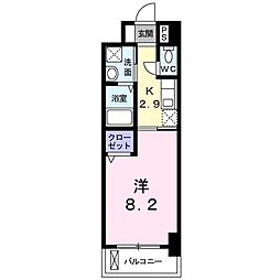 フレンテ二島2 1Kの間取図画像
