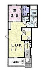 フェリヴィータ 1LDKの間取図画像