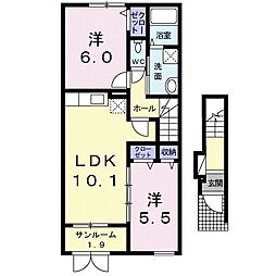 セルフィーユ 2LDKの間取図画像