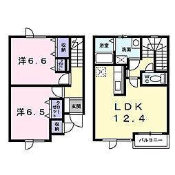 プラシード3 2LDKの間取図画像