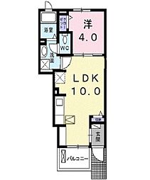 ベル・モンドK 1LDKの間取図画像