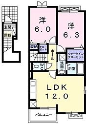 ミニョンブローテ 2LDKの間取図画像