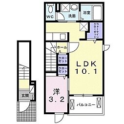 ユイナス 1LDKの間取図画像