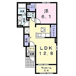 ナリッシュ2 1LDKの間取図画像
