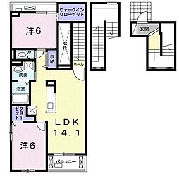 エクセランパレ.B 2LDKの間取図画像