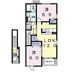 リバーサイドリトルツリー 2LDKの間取図画像