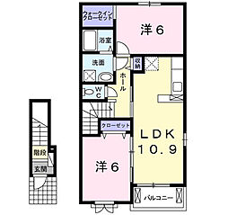 ベルオーブ2 2LDKの間取図画像