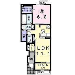 ルタン33A 1LDKの間取図画像