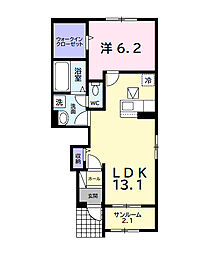 グラースメゾン1 1LDKの間取図画像