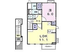 プロムナードヴィオラ 1LDKの間取図画像