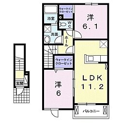 ルソレイユ 2LDKの間取図画像