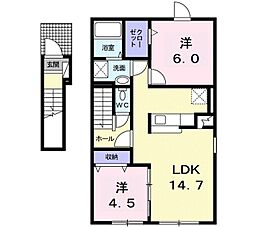 アスページ2 2LDKの間取図画像